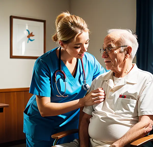 A nurse is monitoring an elderly man's tachycardia.