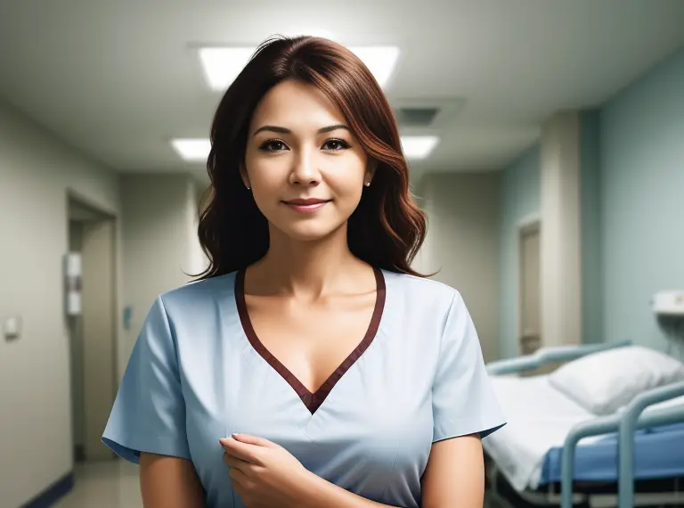 A nurse standing in a hospital room.