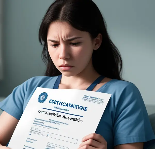 A nurse is holding a paper with the word 'containment' on it.