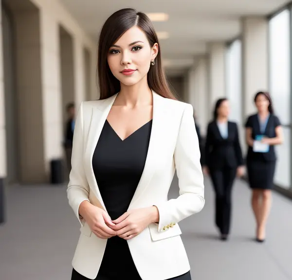 A group of business women standing in a hallway at a nursing conference.