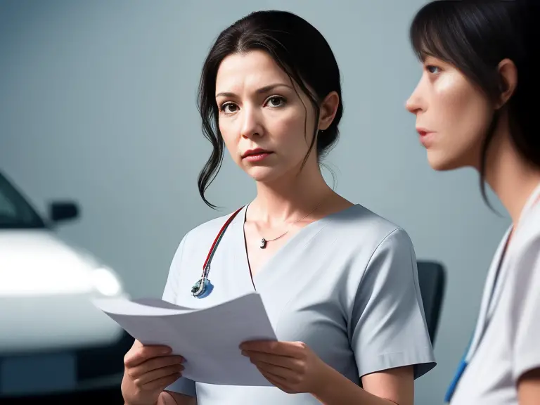 Two nurses standing in front of a car, discussing whether to report a DUI to the Board of Nursing.