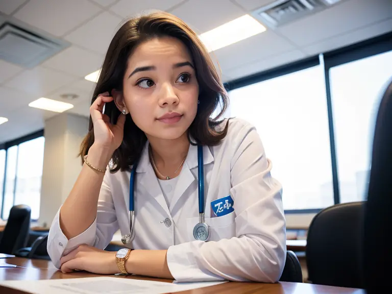 A woman in a white coat preparing for her upcoming NCLEX Exam Date.