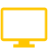 Yellow computer monitor icon with a blank white screen on a light background.